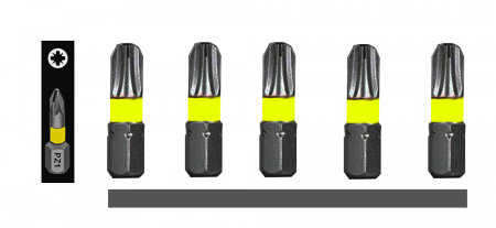 Bit für Sechskant 1/4" (C 6,3), 25 mm, 5er-Pack, Typ PZ