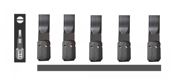 Bit für Sechskant 1/4" (C 6,3), 25 mm, 10er-Pack, Typ SL