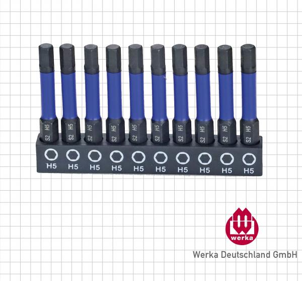 Bit für Sechskant 1/4" (C 6,3), 50 mm, 10er-Pack, Typ H