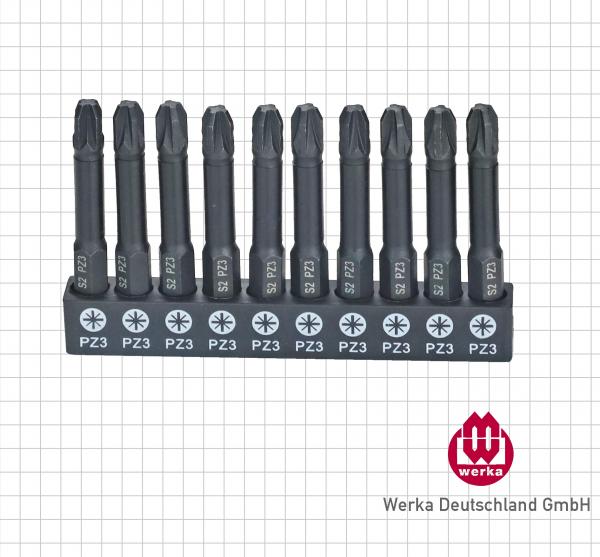 Bit für Sechskant 1/4" (C 6,3), 50 mm, 10er-Pack, Typ PZ